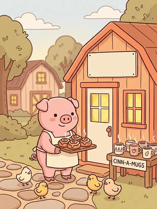 Poppy the pig, bakery character