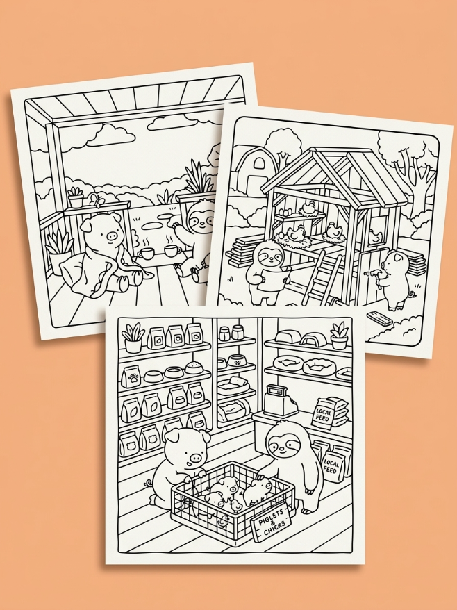 Sample digital coloring pages